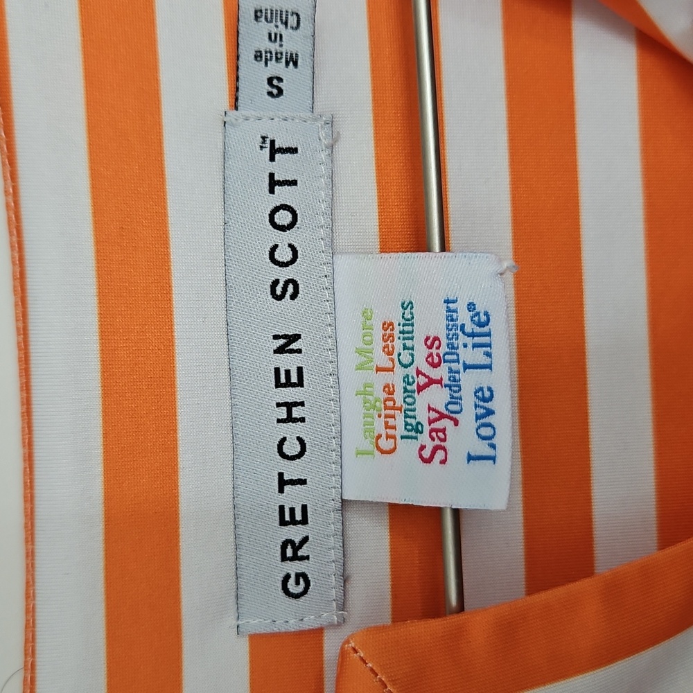 Gretchen Scott Hinckley Split Neck Jersey Dress, Size Small Pink & Orange - Picture 3 of 5